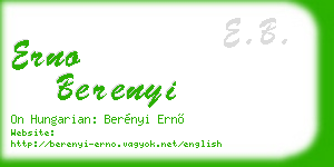 erno berenyi business card