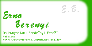 erno berenyi business card